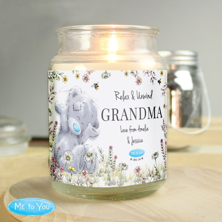 Buy Personalised Me to You Floral Large Scented Jar Candle available now at www.giftsfinder.co.uk