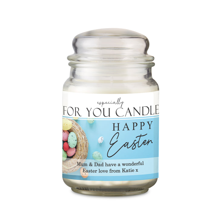 Buy Personalised Especially For You Happy Easter Large Scented Jar Candle available now at www.giftsfinder.co.uk