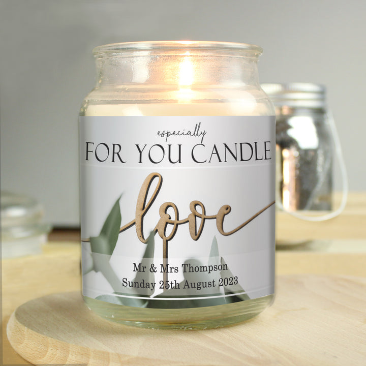 Buy Personalised Love Large Scented Jar Candle available now at www.giftsfinder.co.uk