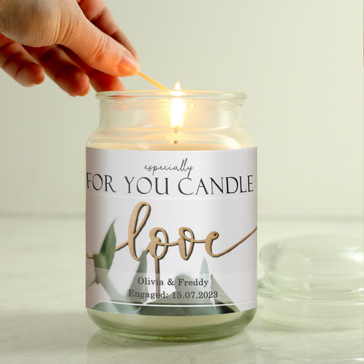 Buy Personalised Love Large Scented Jar Candle available now at www.giftsfinder.co.uk