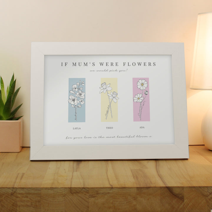 Buy Personalised Flower of the Month Family A4 Framed Print available now at www.giftsfinder.co.uk