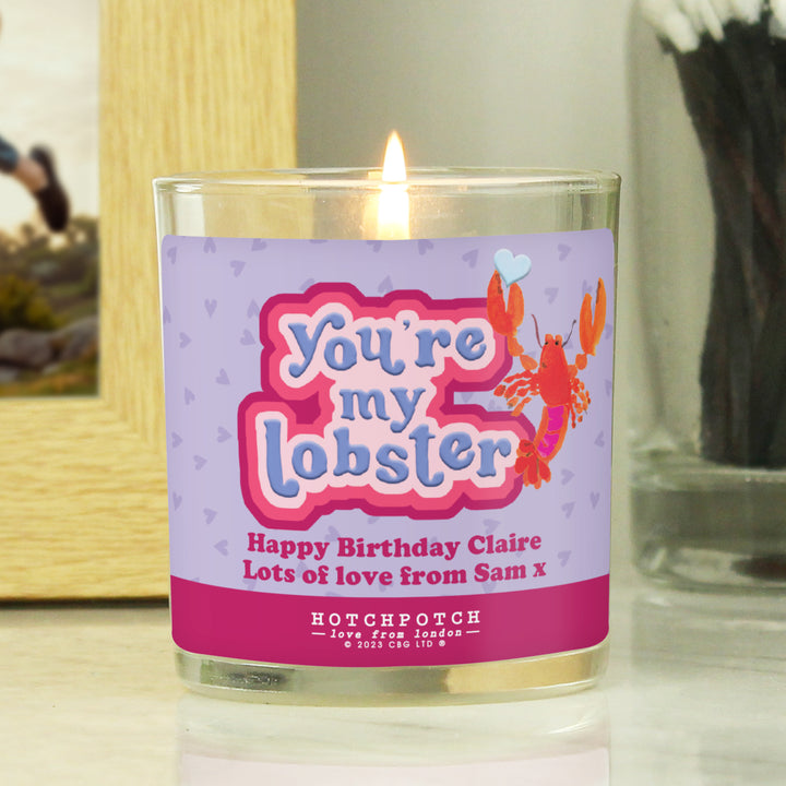 Personalised Youre My Lobster Scented Candle Jar