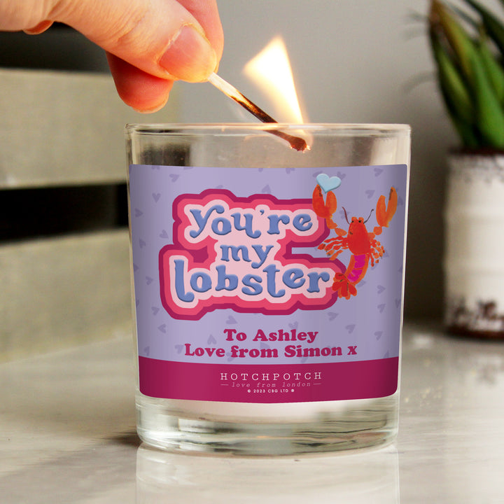 Personalised Youre My Lobster Scented Candle Jar