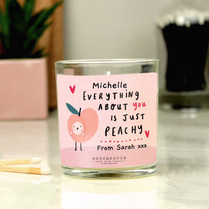 Buy Personalised Peachy Scented Candle Jar at www.giftsfinder.co.uk