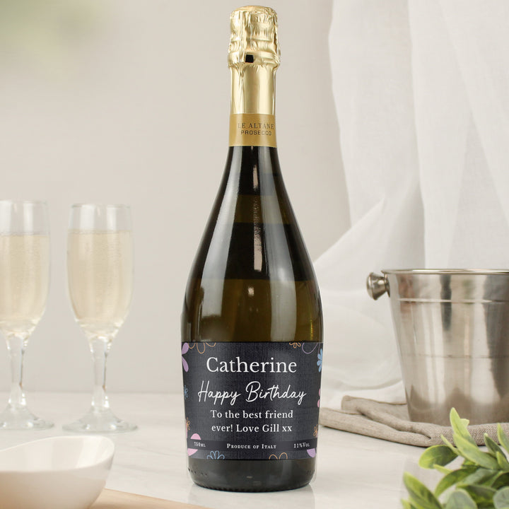 Buy Personalised Daisy Prosecco available now at www.giftsfinder.co.uk