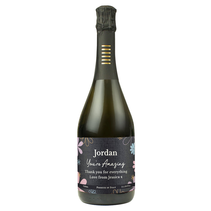 Buy Personalised Daisy Prosecco available now at www.giftsfinder.co.uk