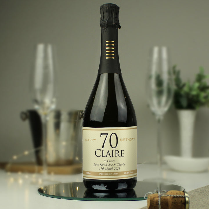 Buy Personalised Big Age Birthday Prosecco available now at www.giftsfinder.co.uk