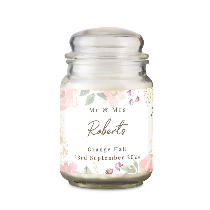 Personalised Wedding Large Candle Jar in gift category Candles & Reed Diffusers