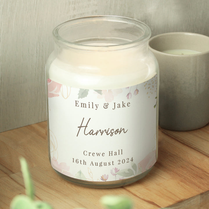 Personalised Wedding Large Candle Jar in gift category Candles & Reed Diffusers