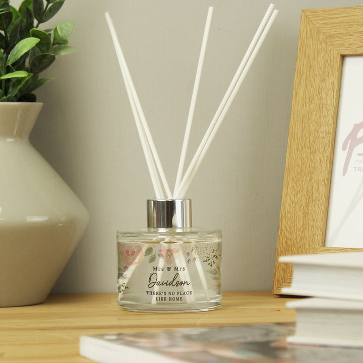 Buy Personalised Floral Watercolour Reed Diffuser available now at www.giftsfinder.co.uk