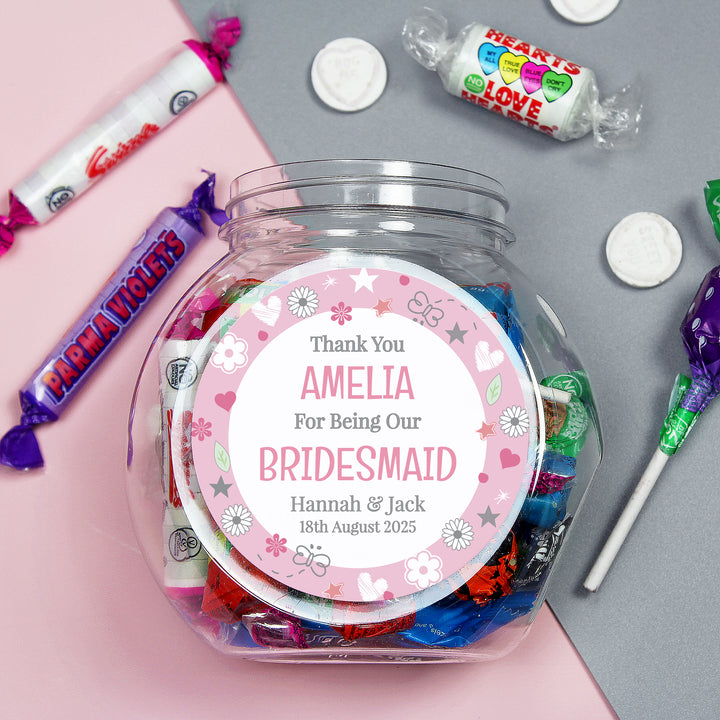 Buy Personalised Bridesmaid Sweet Jar available now at www.giftsfinder.co.uk