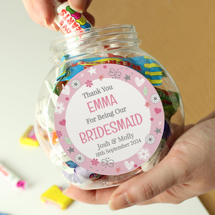 Buy Personalised Bridesmaid Sweet Jar available now at www.giftsfinder.co.uk