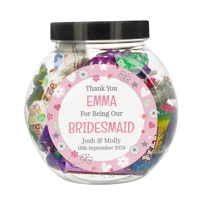 Buy Personalised Bridesmaid Sweet Jar available now at www.giftsfinder.co.uk