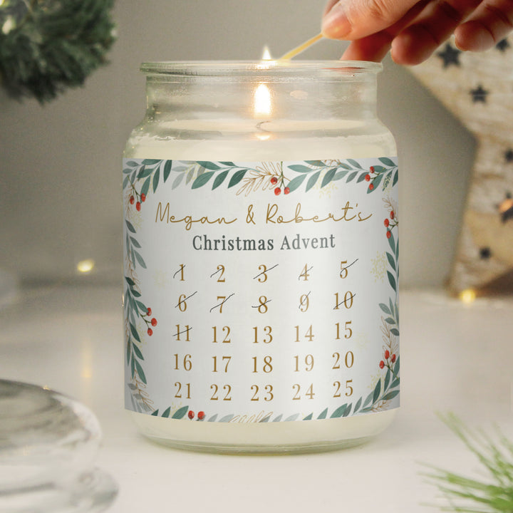 Buy Personalised Countdown Christmas Large Candle Jar available now at www.giftsfinder.co.uk