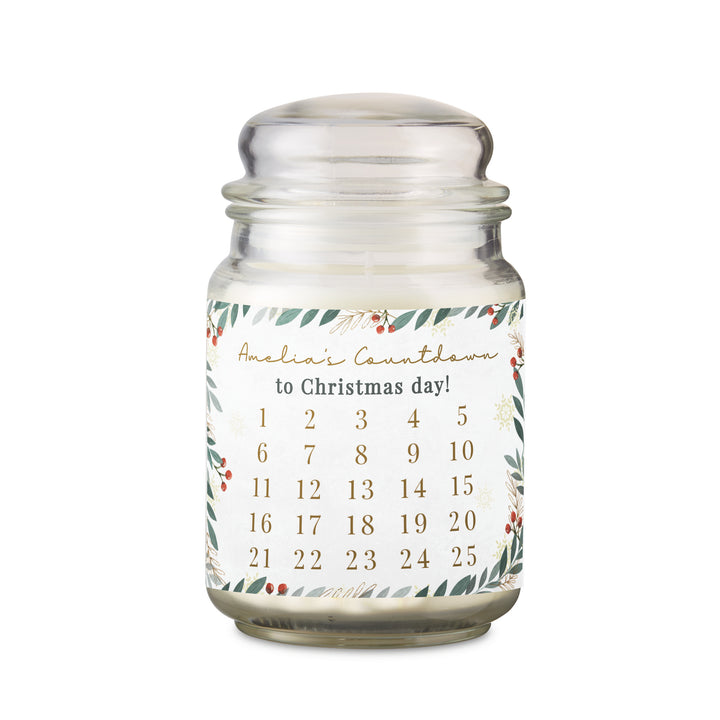 Buy Personalised Countdown Christmas Large Candle Jar available now at www.giftsfinder.co.uk