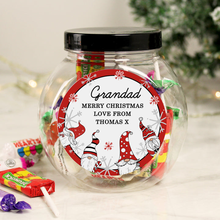 Buy Personalised Gonk Christmas Sweet Jar available now at www.giftsfinder.co.uk