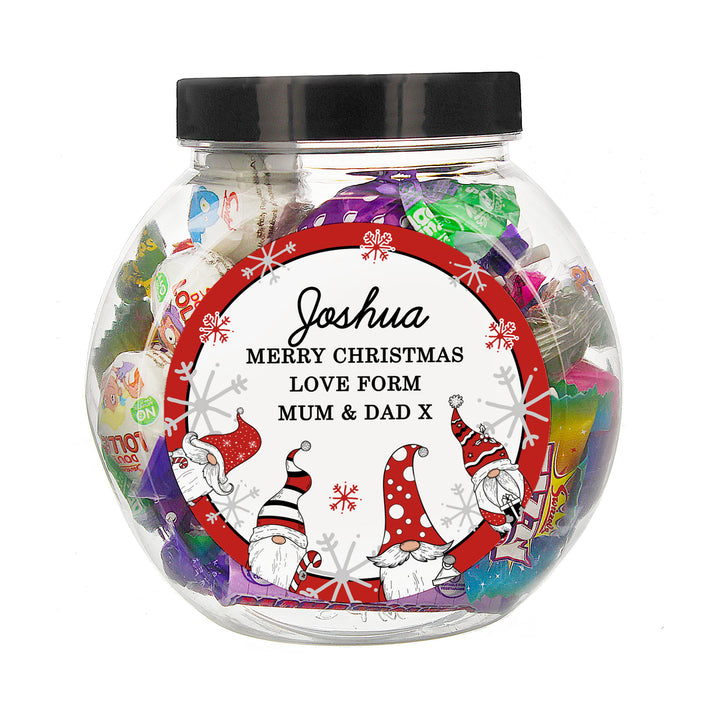 Buy Personalised Gonk Christmas Sweet Jar available now at www.giftsfinder.co.uk