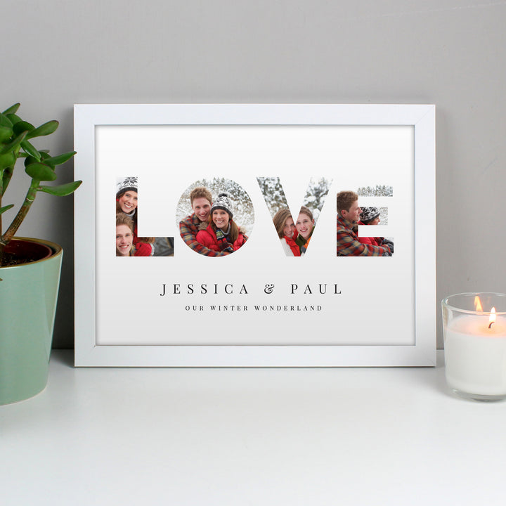 Buy Personalised LOVE Photo Upload White A4 Framed Print available now at www.giftsfinder.co.uk