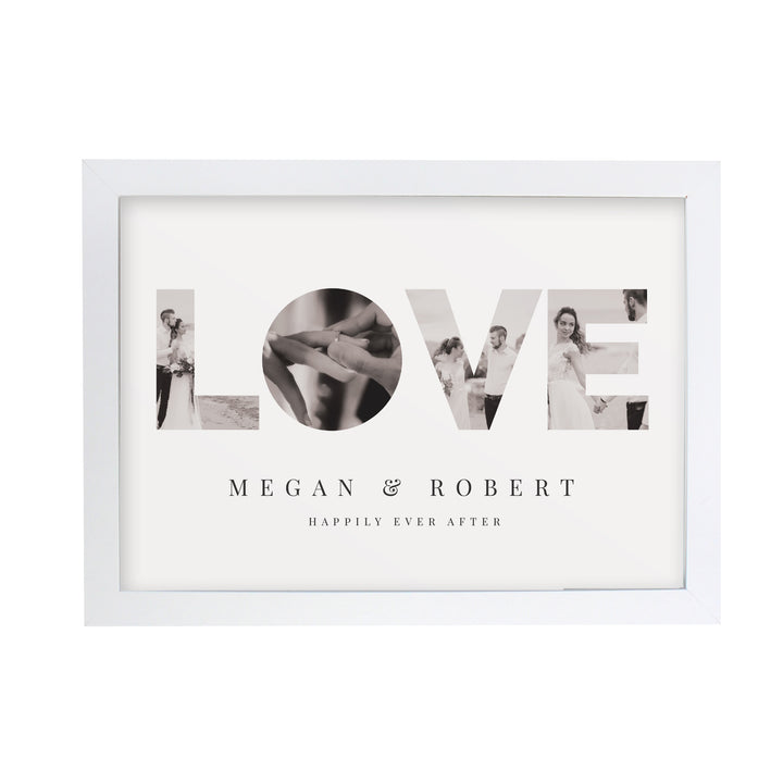 Buy Personalised LOVE Photo Upload White A4 Framed Print available now at www.giftsfinder.co.uk