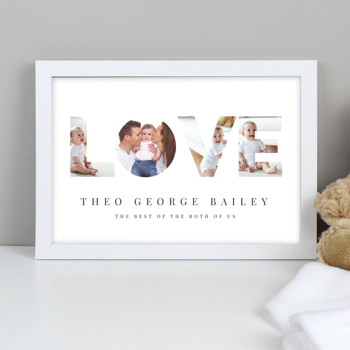 Buy Personalised LOVE Photo Upload White A4 Framed Print available now at www.giftsfinder.co.uk