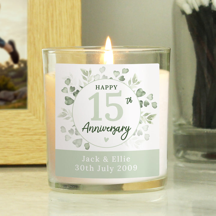 Buy Personalised Botanical Anniversary Candle Jar available now at www.giftsfinder.co.uk