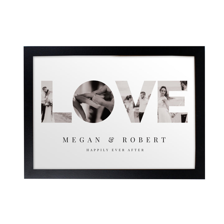 Buy Personalised LOVE Photo Upload Black A4 Framed Print available now at www.giftsfinder.co.uk