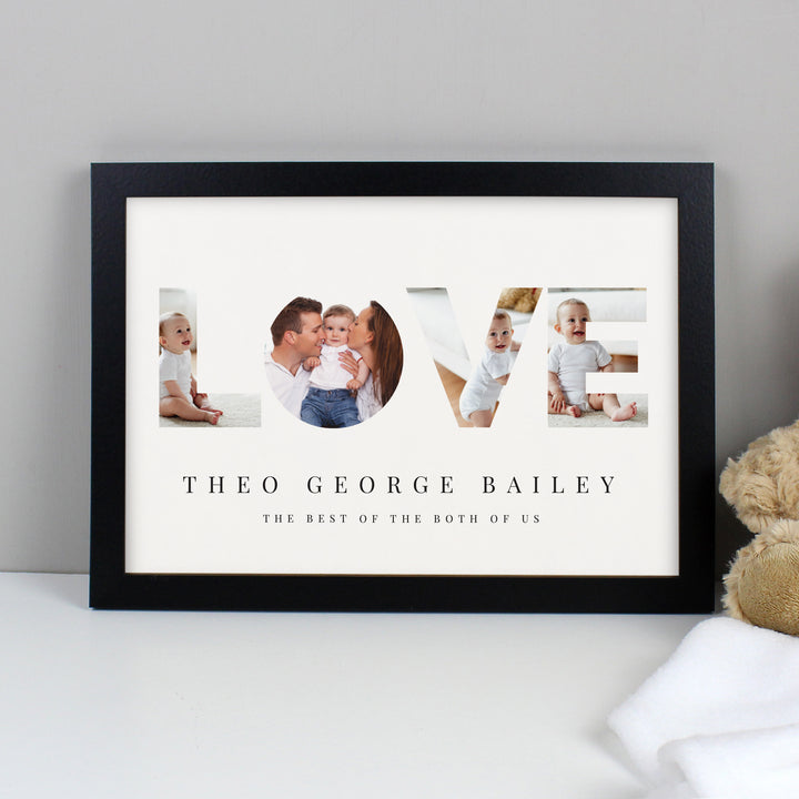 Buy Personalised LOVE Photo Upload Black A4 Framed Print available now at www.giftsfinder.co.uk