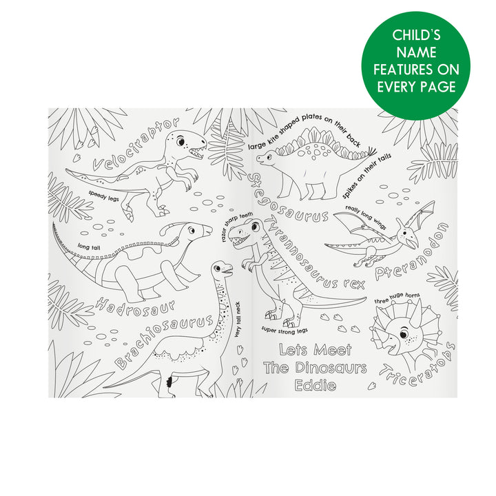 Personalised Dinosaur Colouring Book - part of the Gifts Finder Colouring Books collection