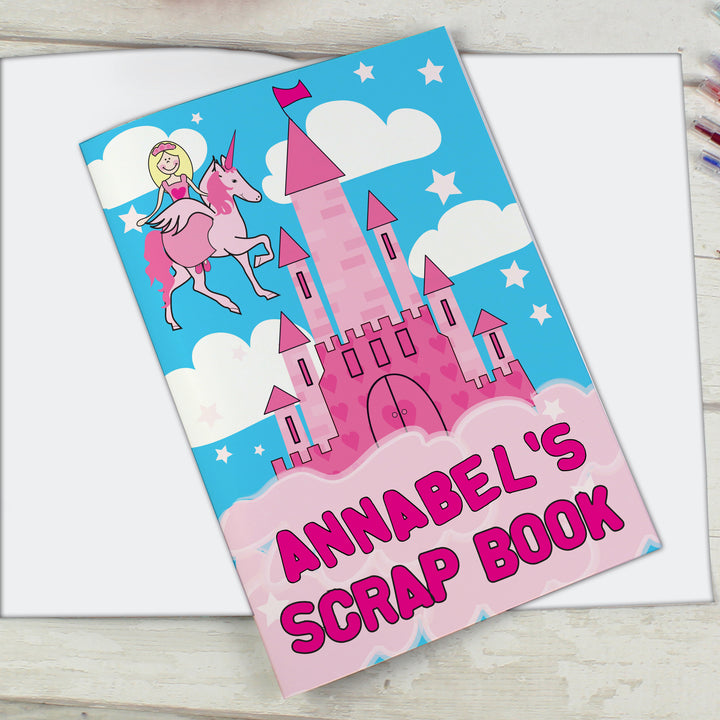 Buy Personalised Princess & Unicorn - A4 Scrapbook at www.giftsfinder.co.uk