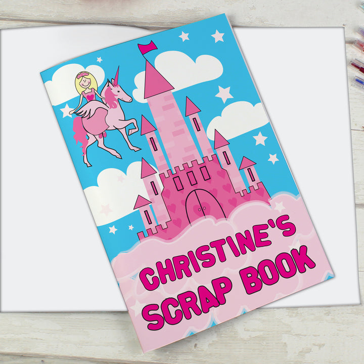 Buy Personalised Princess & Unicorn - A4 Scrapbook at www.giftsfinder.co.uk