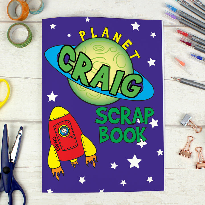 Personalised Space - A4 Scrapbook - part of the Gifts Finder Personalised Scrap Books collection