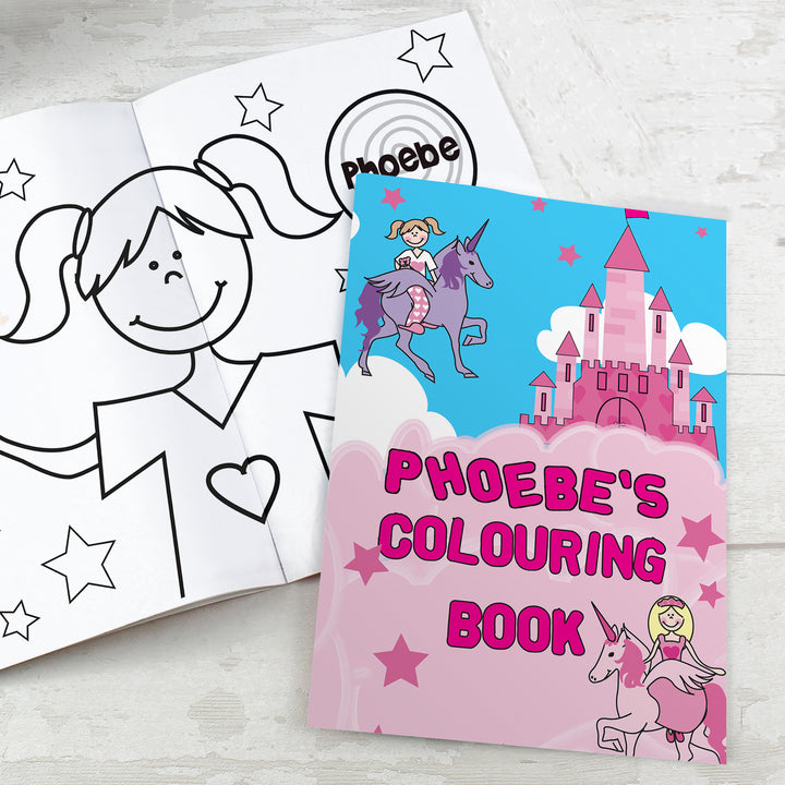 Buy Personalised Princess & Unicorn Colouring Book at www.giftsfinder.co.uk