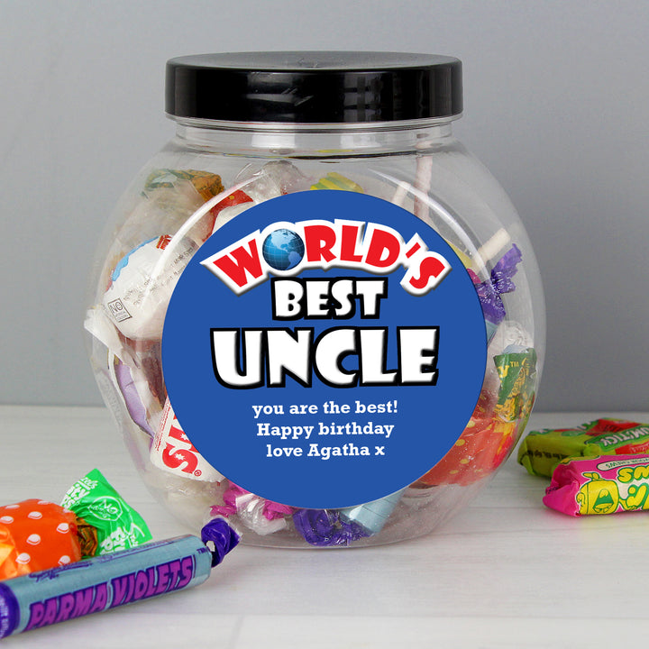 Buy Personalised Blue Worlds Best Sweet Jar available now at www.giftsfinder.co.uk