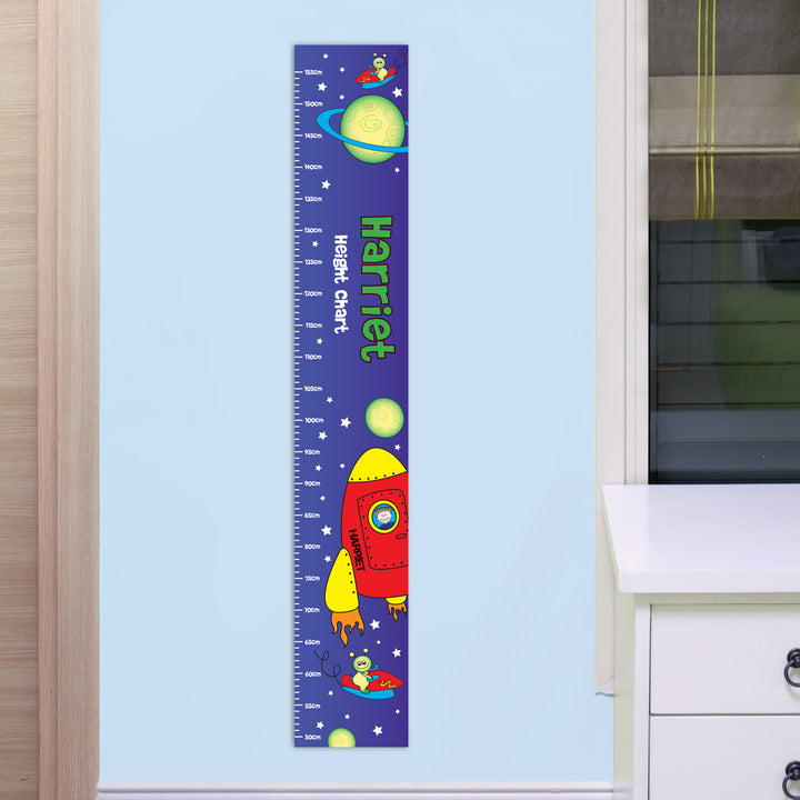 Personalised Space Height Chart - part of the Gifts Finder Personalised Childrens Height Charts collection