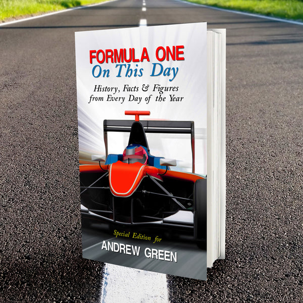 Buy Personalised Formula 1 On This Day Book available now at www.giftsfinder.co.uk