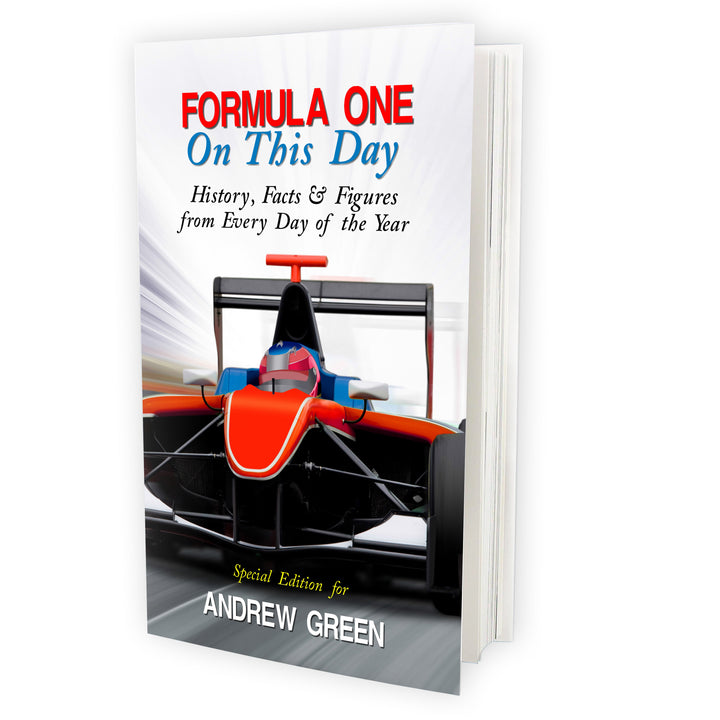 Buy Personalised Formula 1 On This Day Book available now at www.giftsfinder.co.uk