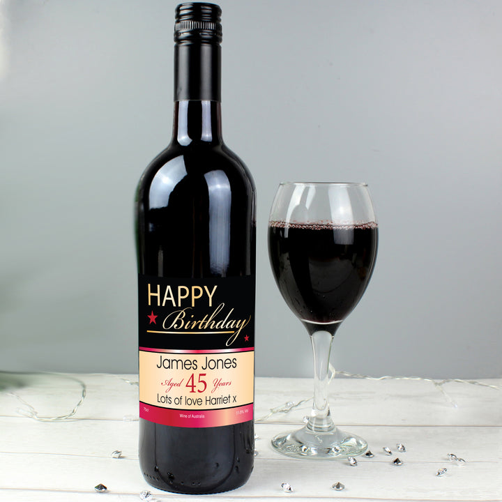 Buy Personalised Happy Birthday Red Wine available now at www.giftsfinder.co.uk