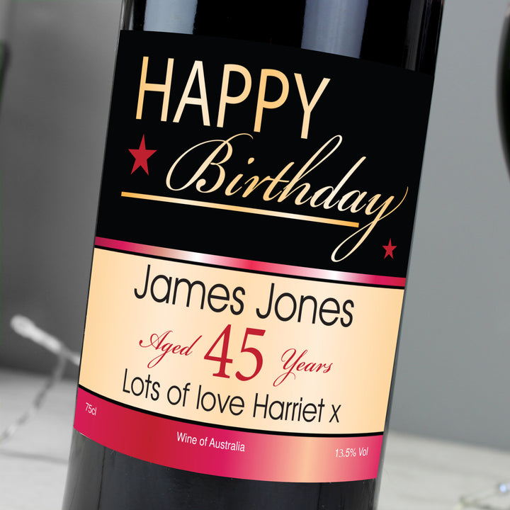 Buy Personalised Happy Birthday Red Wine available now at www.giftsfinder.co.uk