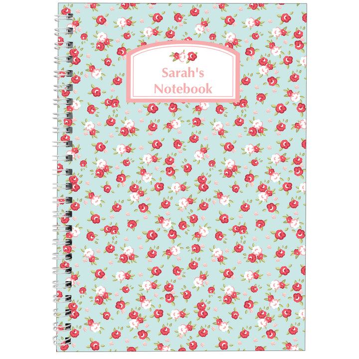 Personalised Vintage Floral A5 Notebook in gift category Personalised Notebooks