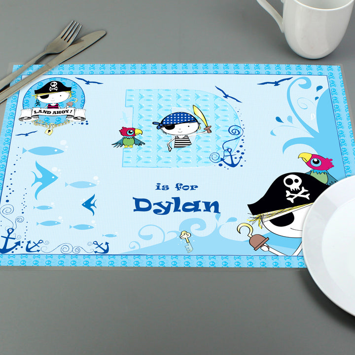 Buy Personalised Pirate Placemat at www.giftsfinder.co.uk