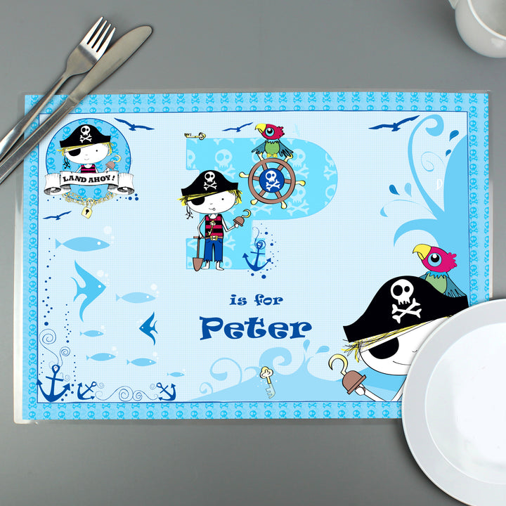 Buy Personalised Pirate Placemat at www.giftsfinder.co.uk