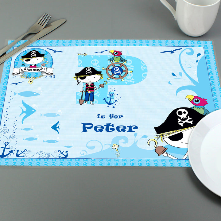 Buy Personalised Pirate Placemat at www.giftsfinder.co.uk