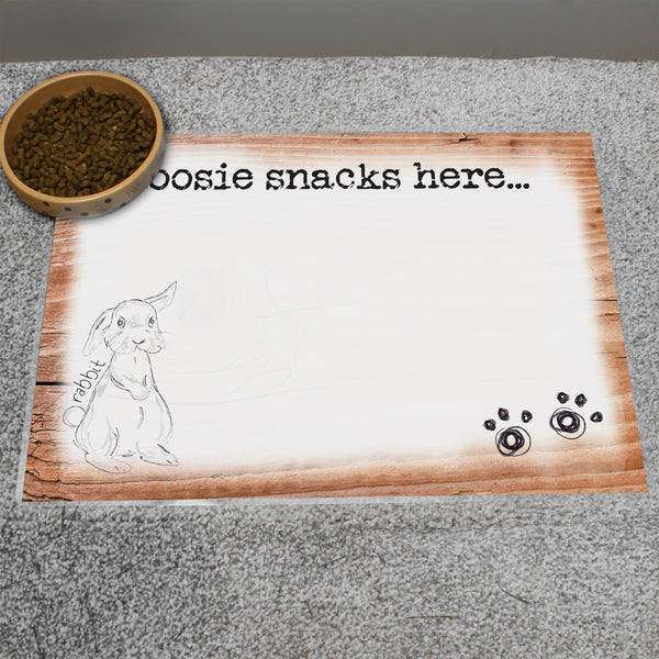 Personalised Scribble Bunny Placemat in gift category Personalised Children's Placemats