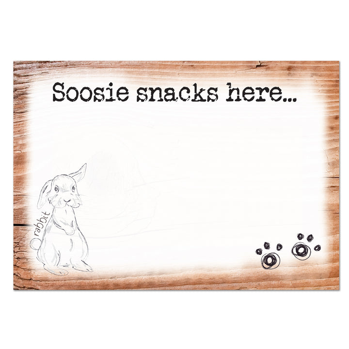 Personalised Scribble Bunny Pet Bowl Mat in gift category Pet Gifts