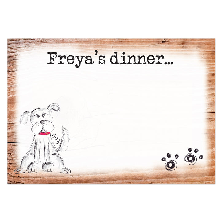 Personalised Scribble Dog Pet Bowl Mat in gift category Pet Gifts