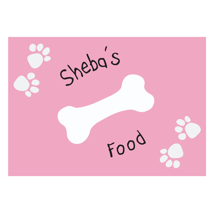 Buy Personalised Pink Paw Print Dog Placemat at www.giftsfinder.co.uk