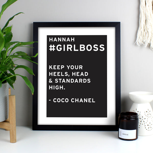 Personalised Typography Black Framed Print in gift category Personalised Framed Prints