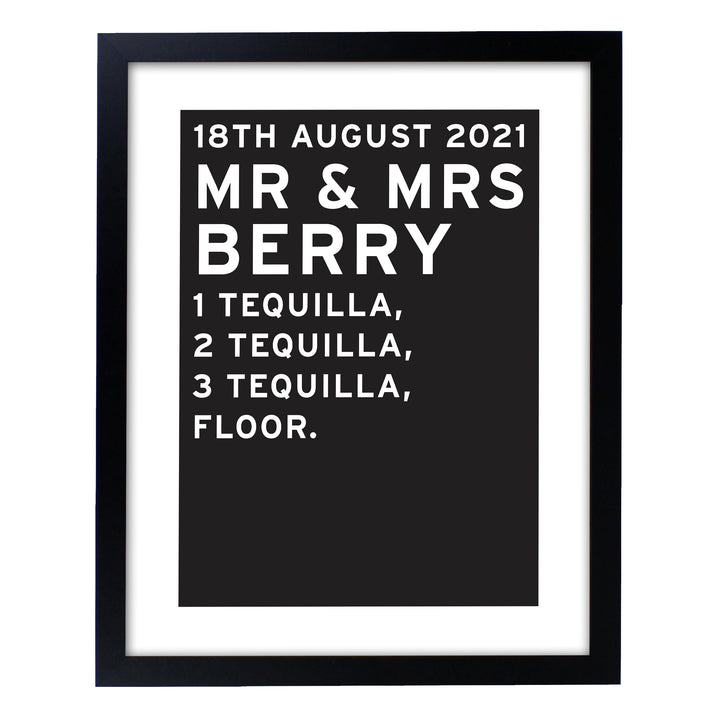 Personalised Typography Black Framed Print - part of the Gifts Finder Personalised Framed Prints collection