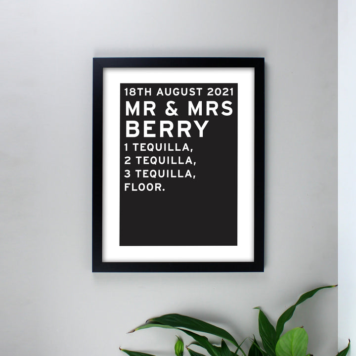 Personalised Typography Black Framed Print - part of the Gifts Finder Personalised Framed Prints collection