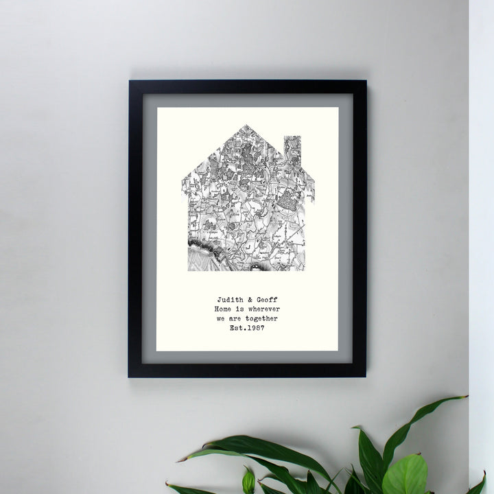 Personalised 1805 - 1874 Old Series Map Home Black Framed Print - part of the Gifts Finder Personalised Framed Prints collection